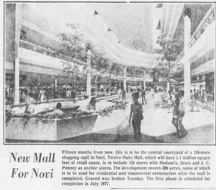 Twelve Oaks Mall - MAR 17 1976 ARTICLE ON MALL (newer photo)